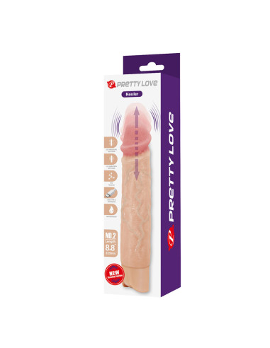 PRETTY LOVE KESSLER REALISTIC VIBRATING DILDO WITH 10 VIBRATION MODES AND 10 THROWS 22 CM NATURAL