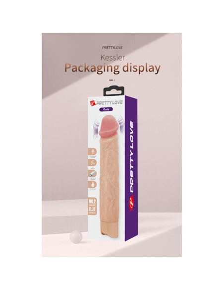 PRETTY LOVE KESSLER REALISTIC VIBRATING DILDO WITH 10 VIBRATION MODES AND 10 THROWS 22 CM NATURAL
