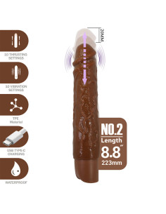 PRETTY LOVE KESSLER REALISTIC VIBRATING DILDO WITH 10 VIBRATION MODES AND 10 THROWS 22 CM BROWN 2