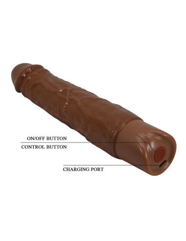 PRETTY LOVE KESSLER REALISTIC VIBRATING DILDO WITH 10 VIBRATION MODES AND 10 THROWS 22 CM BROWN
