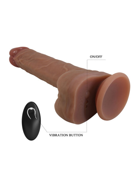 PRETTY LOVE JONATHAN REALISTIC THRUSTING VIBRATOR WITH REMOTE CONTROL BROWN