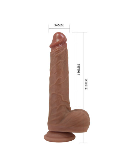 PRETTY LOVE JONATHAN REALISTIC THRUSTING VIBRATOR WITH REMOTE CONTROL BROWN