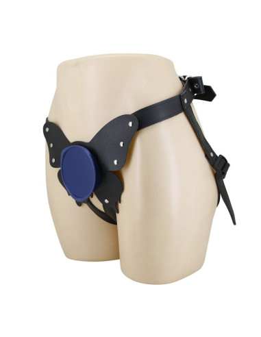 PRETTY LOVE UNIVERSAL STRAP ON HARNESS BRIEFS BLACK AND BLUE