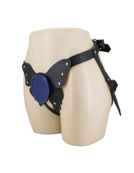 PRETTY LOVE UNIVERSAL STRAP ON HARNESS BRIEFS BLACK AND BLUE