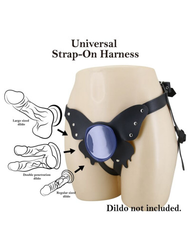 PRETTY LOVE UNIVERSAL STRAP ON HARNESS BRIEFS BLACK AND BLUE