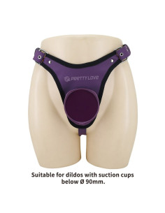PRETTY LOVE UNIVERSAL STRAP ON HARNESS BRIEFS PURPLE AND BLACK 2