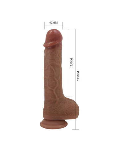 PRETTY LOVE TOMMY REALISTIC THRUSTING VIBRATOR WITH REMOTE CONTROL DARK BROWN