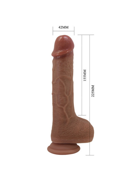 PRETTY LOVE TOMMY REALISTIC THRUSTING VIBRATOR WITH REMOTE CONTROL DARK BROWN