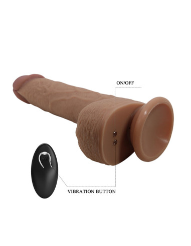 PRETTY LOVE TOMMY REALISTIC THRUSTING VIBRATOR WITH REMOTE CONTROL DARK BROWN