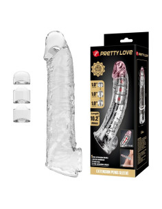PRETTY LOVE ADJUSTABLE PENIS EXTENSION SLEEVE 26 CM O 4 CM TRANSPARENT