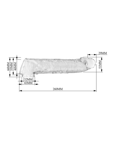 PRETTY LOVE ADJUSTABLE PENIS EXTENSION SLEEVE 26 CM O 4 CM TRANSPARENT