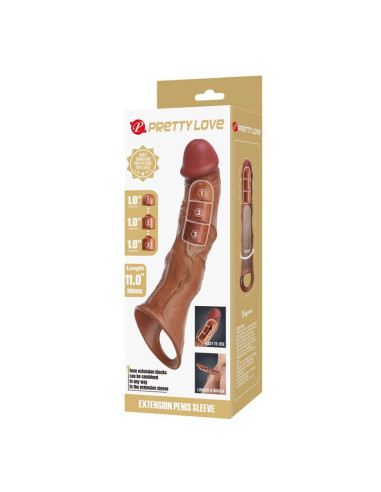 PRETTY LOVE ADJUSTABLE PENIS EXTENSION SLEEVE 28 CM O 45 CM BROWN