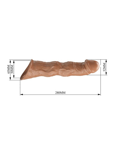 PRETTY LOVE ADJUSTABLE PENIS EXTENSION SLEEVE 28 CM O 45 CM BROWN