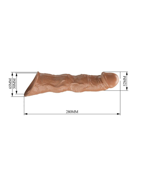 PRETTY LOVE ADJUSTABLE PENIS EXTENSION SLEEVE 28 CM O 45 CM BROWN