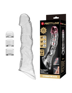 PRETTY LOVE ADJUSTABLE PENIS EXTENSION SLEEVE 28 CM O 45 CM TRANSPARENT
