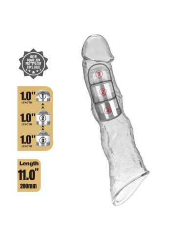 PRETTY LOVE ADJUSTABLE PENIS EXTENSION SLEEVE 28 CM O 45 CM TRANSPARENT