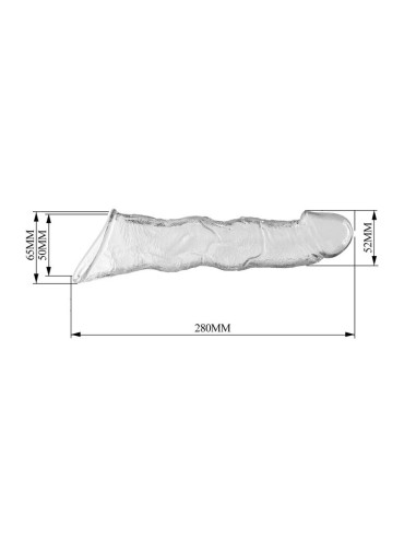 PRETTY LOVE ADJUSTABLE PENIS EXTENSION SLEEVE 28 CM O 45 CM TRANSPARENT
