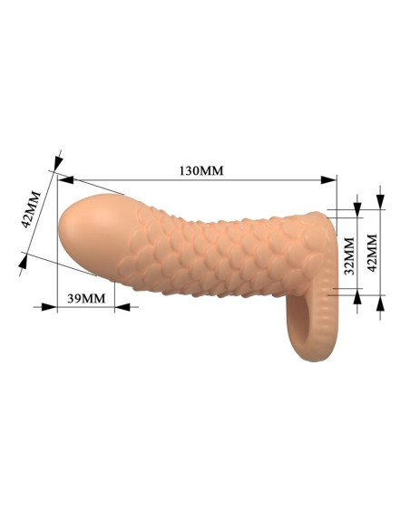 PRETTY LOVE NESMITH PENIS EXTENSION SLEEVE 13 CM O 38 CM NATURAL