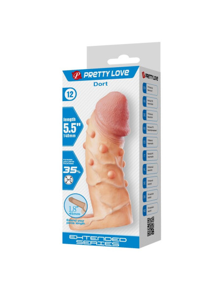 PRETTY LOVE DORT PENIS EXTENSION SLEEVE 14 CM O 4 CM NATURAL