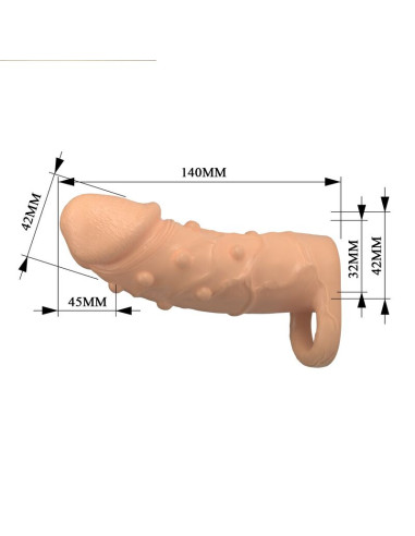 PRETTY LOVE DORT PENIS EXTENSION SLEEVE 14 CM O 4 CM NATURAL