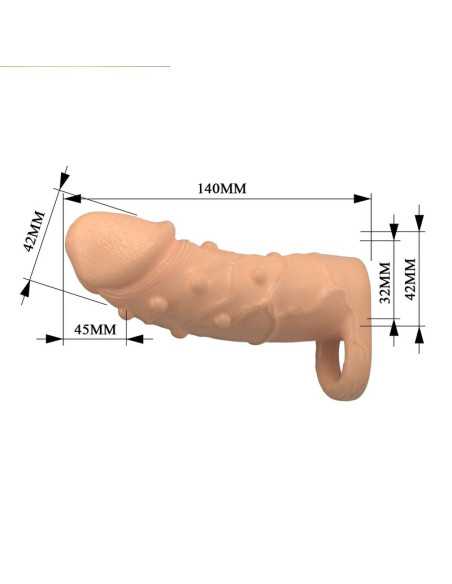 PRETTY LOVE DORT PENIS EXTENSION SLEEVE 14 CM O 4 CM NATURAL