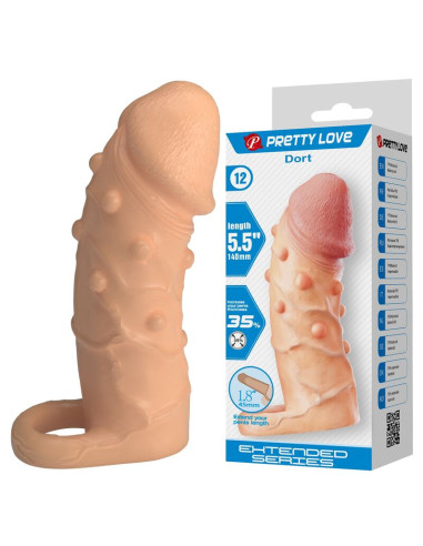 PRETTY LOVE DORT PENIS EXTENSION SLEEVE 14 CM O 4 CM NATURAL