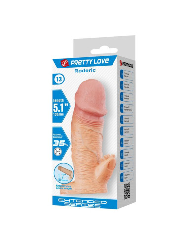 PRETTY LOVE RODERIC PENIS EXTENSION SLEEVE 13 CM O 38 CM NATURAL