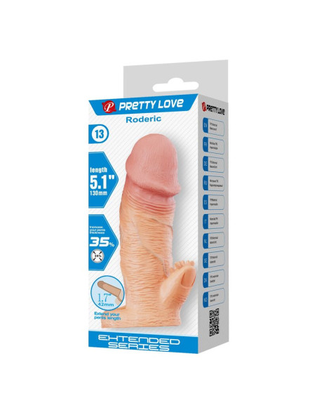 PRETTY LOVE RODERIC PENIS EXTENSION SLEEVE 13 CM O 38 CM NATURAL