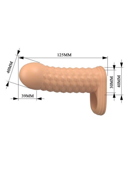 PRETTY LOVE WOLFRAM PENIS EXTENSION SLEEVE 115 CM O 38 CM NATURAL