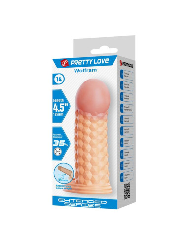 PRETTY LOVE WOLFRAM PENIS EXTENSION SLEEVE 115 CM O 38 CM NATURAL