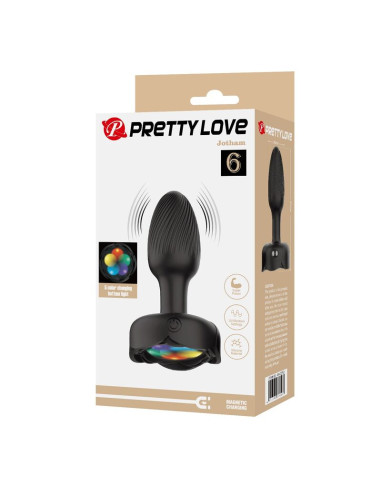 PRETTY LOVE RECHARGEABLE VIBRATING ANAL PLUG 10 MODES BLACK