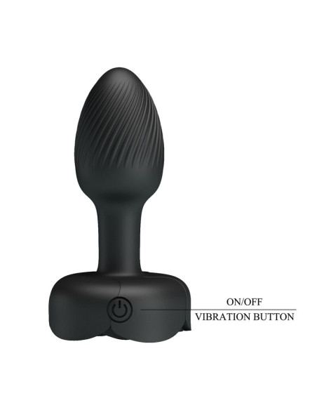 PRETTY LOVE RECHARGEABLE VIBRATING ANAL PLUG 10 MODES BLACK