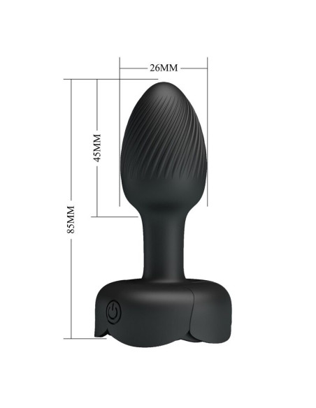 PRETTY LOVE RECHARGEABLE VIBRATING ANAL PLUG 10 MODES BLACK