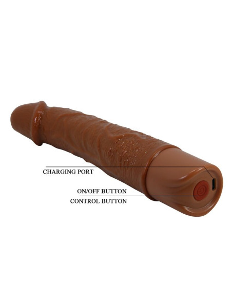 PRETTY LOVE LEONARDO REALISTIC VIBRATOR 20 CM O 4 CM BROWN