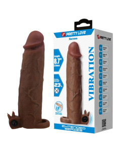 PRETTY LOVE XERXES VIBRATING PENIS SLEEVE 22 CM O 45 CM BROWN