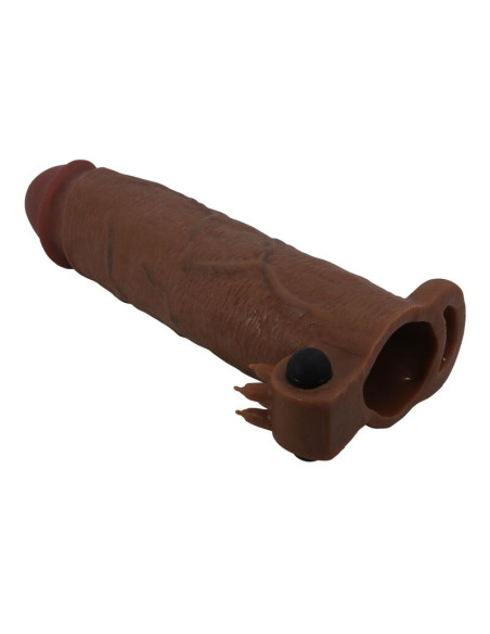 PRETTY LOVE XERXES VIBRATING PENIS SLEEVE 22 CM O 45 CM BROWN