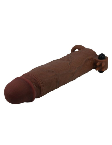PRETTY LOVE XERXES VIBRATING PENIS SLEEVE 22 CM O 45 CM BROWN