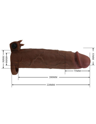 PRETTY LOVE XERXES VIBRATING PENIS SLEEVE 22 CM O 45 CM BROWN