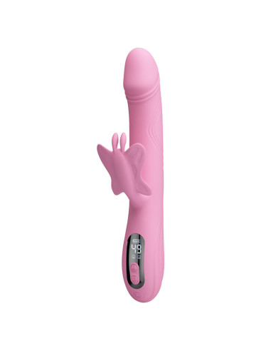 PRETTY LOVE BELLA RABBIT VIBRATOR WITH BUTTERFLY STIMULATION AND LED PINK