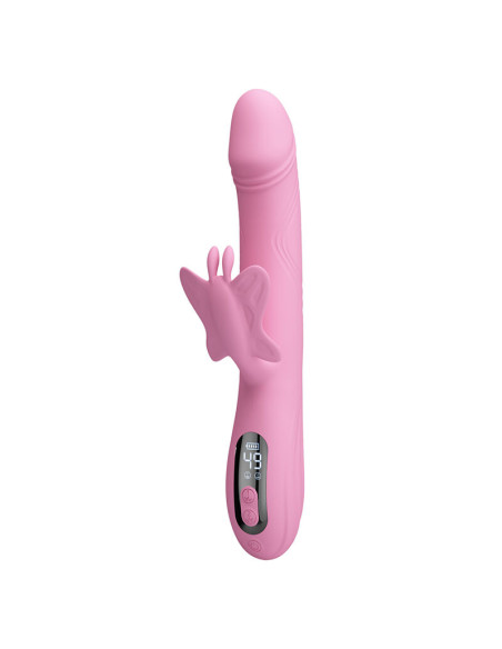 PRETTY LOVE BELLA RABBIT VIBRATOR WITH BUTTERFLY STIMULATION AND LED PINK