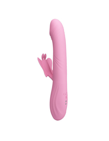 PRETTY LOVE BELLA RABBIT VIBRATOR WITH BUTTERFLY STIMULATION AND LED PINK