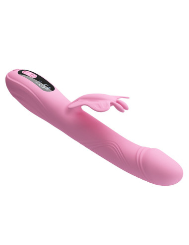 PRETTY LOVE BELLA RABBIT VIBRATOR WITH BUTTERFLY STIMULATION AND LED PINK