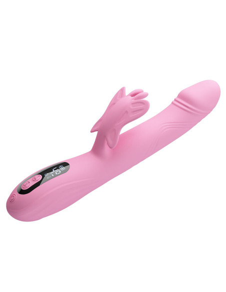PRETTY LOVE BELLA RABBIT VIBRATOR WITH BUTTERFLY STIMULATION AND LED PINK
