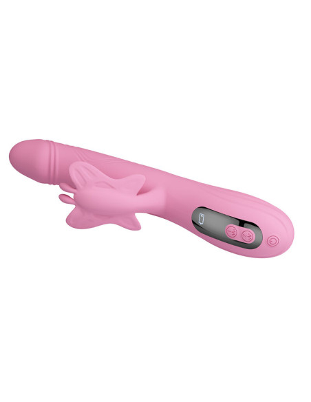 PRETTY LOVE BELLA RABBIT VIBRATOR WITH BUTTERFLY STIMULATION AND LED PINK