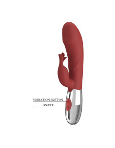 PRETTY LOVE ROSEWOOD RABBIT VIBRATOR 30 FUNCTIONS USB RECHARGEABLE RED 2