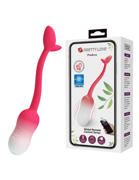 PRETTY LOVE PULSEN APP CONTROL VIBRATING EGG 12 FUNCTIONS USB RECHARGEABLE PINK