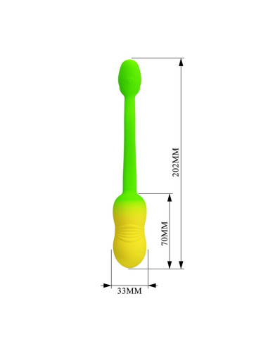 PRETTY LOVE PULSEN APP CONTROL VIBRATING EGG 12 FUNCTIONS USB RECHARGEABLE GREEN YELLOW