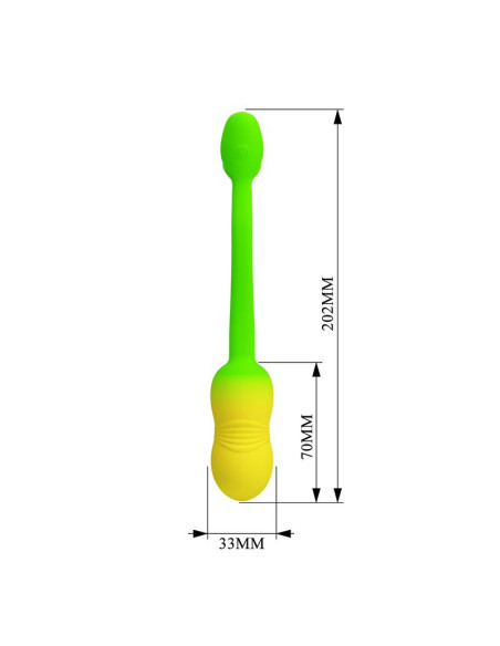 PRETTY LOVE PULSEN APP CONTROL VIBRATING EGG 12 FUNCTIONS USB RECHARGEABLE GREEN YELLOW
