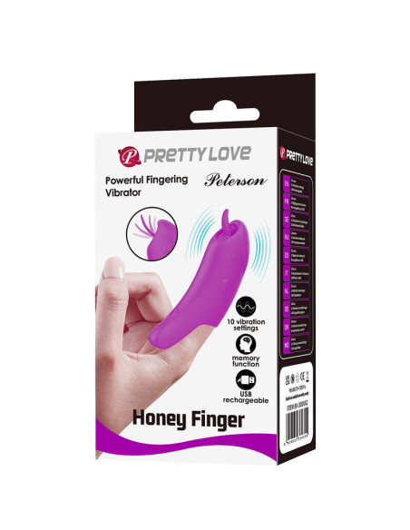 PRETTY LOVE PETERSON HONEY FINGER RECHARGEABLE FINGER VIBRATOR PURPLE