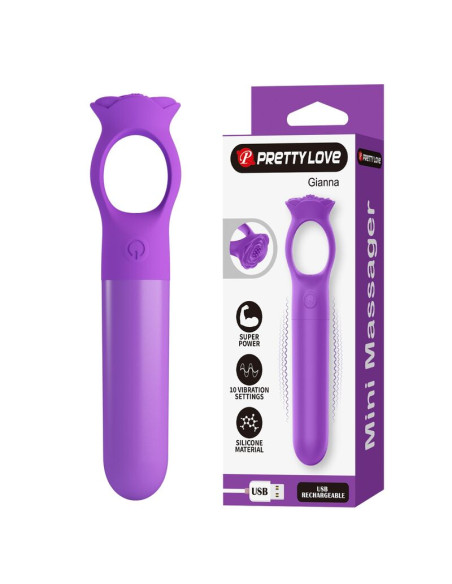 PRETTY LOVE GIANA RECHARGEABLE MINI VIBRATOR MASSAGER PURPLE